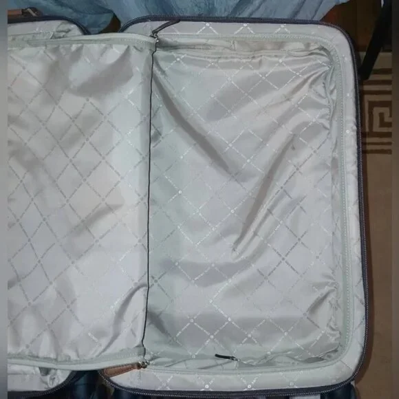 Michael Kors Logo Rolling Travel Trolley Suitcase Carry On Bag - Brown​​ - Picture 11 of 15